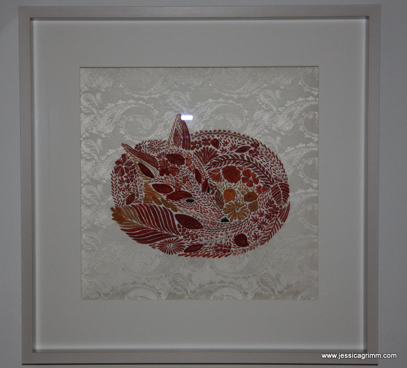 Millie Marotta's fox embroidered by Jessica Grimm