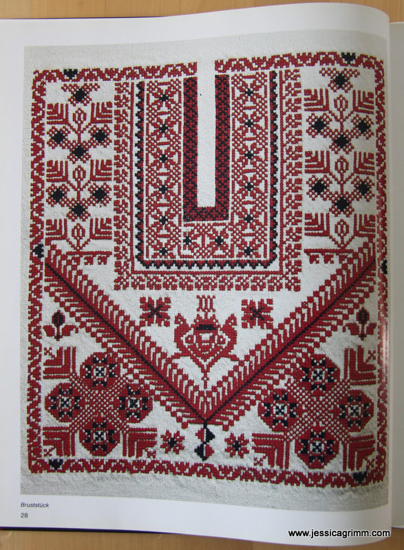 Pattern for the front of the traditional Thob from Ramallah