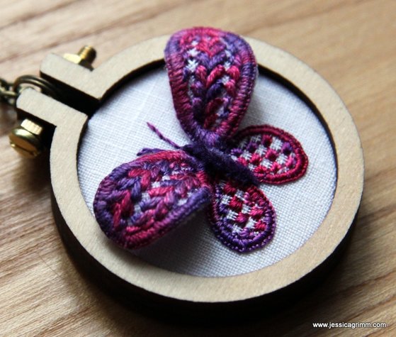 Dandelyne Hoop with Schwalm Embroidery Butterfly