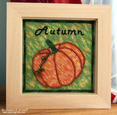 Autumn Pumpkin Embroidery Needlepoint Canvaswork Tapisserie