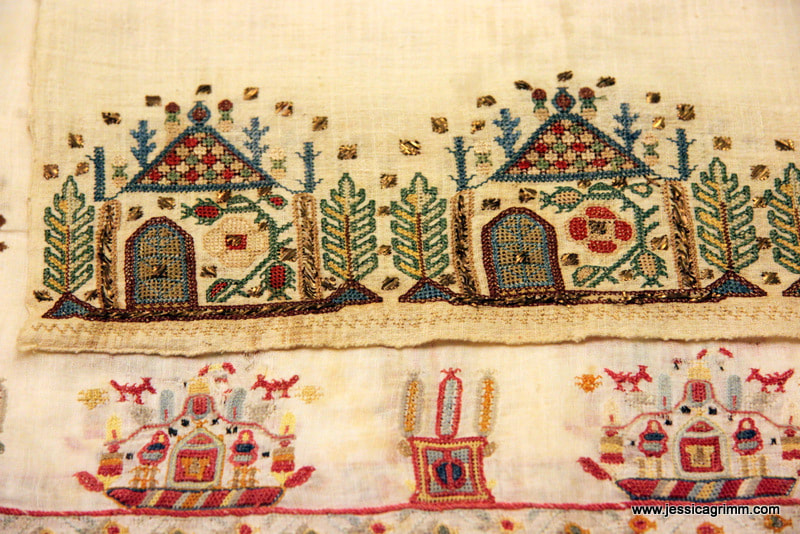 Double-sided silk embroidery on household linens