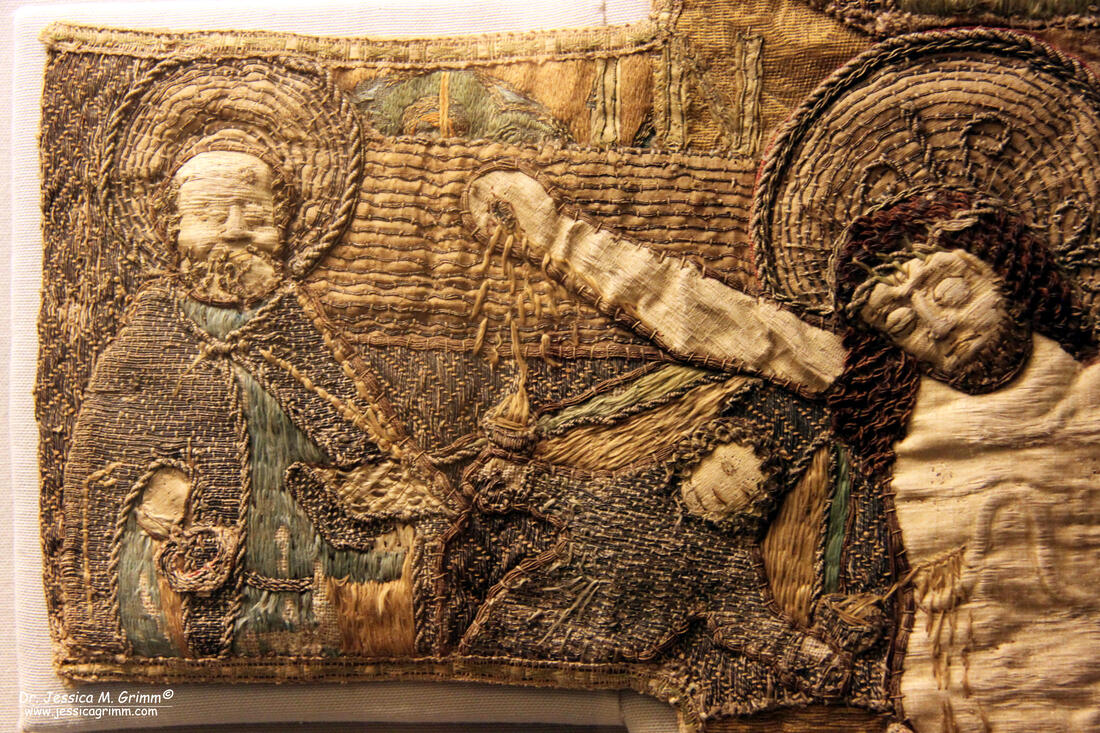 Detail of a chasuble cross made around 1500, Dommuseum Fulda