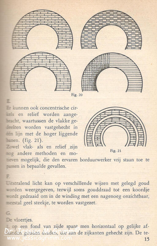 Different stitched nimbi explained in Laat Gotisch borduurwerk in Nederland