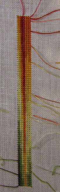 Heatmap cross-stitch pattern with DeVere Yarns silk